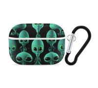 Aliens for Airpod Pro Case Cover Hard Shell Full Drop Protection Cover with Keychain Compatible with AirPod Pro 2nd/1st Generation, Front LED Visible,White