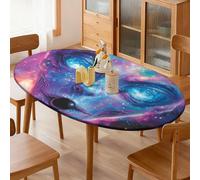 Aliens G-alaxy Oval Table Covers 132x193cm | Elastic Washable Tablecloth Stylish Print for Indoor Outdoor Dining