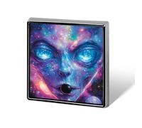 Aliens G-alaxy Unisex Novelty Brooches & Pins Square Metal Lapel Badge for Clothing Shawl Hat