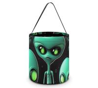 Aliens Halloween Tote Candy Bags Trick Or Treat Candy Bags Reusable Candy Basket With Handles Multipurpose Gifts Bag For Festival Party Gathering