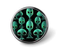 Aliens Lapel Pin for Men Giraffe And Sunflower Fashion Brooch Pin -Cute Enamel Badges, Aluminum Alloy Metal Pinback for Hats, Shirts, Bags, Jackets & Accessories (1 Inch Round Button Pins)