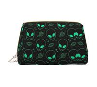 Aliens Leather Handheld Zipper Makeup Bag Organizer Wallet Large Capacity Travel Makeup Bag Toiletries