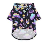 Aliens Neon Rainbow Classic Dog Clothes Cat Shirt Puppy Costume Button Tshirt Summer