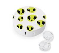 Aliens Pattern Round Contact Lens Case Storage Box