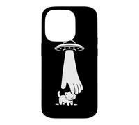Aliens Petting A Cat Funny Cute Kitten Space Sarcastic Case for iPhone 14 Pro