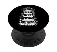 Aliens Prefer Awkward Earthlings Funny UFO Retro Design PopSockets Adhesive PopGrip