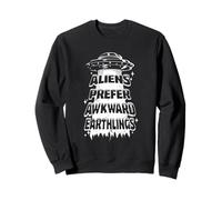Aliens Prefer Awkward Earthlings Funny UFO Retro Design Sweatshirt