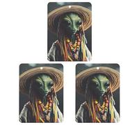 Aliens Reggae Hanging Car Air Fresheners 3Pcs Aromatherapy Tablets Automotive Fragrance Scented Card Decor Square