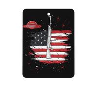Aliens Rifle U.S.A. Flag Cute Car Air Fresheners Long Lasting Scent Car Mirror Hanging Scented Cards Tablets Square