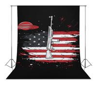 Aliens Rifle U.S.A. Flag Funny Photography Backdrops Photo Background for Photoshoot Easter Halloween Birthday Party