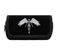 Aliens Skull Wings Cute Double Pencil Case Large Capacity Portable Pen Pouch with Zippered