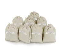 Aliens Skull Wings Printed Cotton And Hemp Bunches Pocket Drawstring Pouch 8 Pieces Reusable Gift Bags