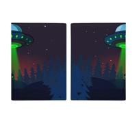 Aliens Spaceship at Night Travel Passport Wallet Credit Card Holder Cover Case Protector