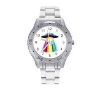 Aliens Spaceship Beaming Rainbow Business Men's Wrist Watches Alloy Analogue Quartz Watch Fashion Accessories