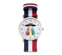 Aliens Spaceship Beaming Rainbow Leisure Men's Wrist Watches Alloy Analogue Quartz Watch Fashion Accessories