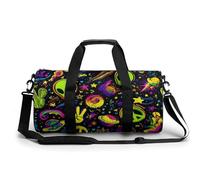 Aliens Spaceship Peace Portable Gym Bag Duffle Bag Overnight with Pocket for Trave Sports