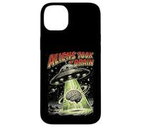 Aliens Took My Brain UFO Abduction Retro Artwork Case for iPhone 14 Plus
