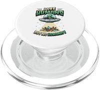 Aliens UFO Extraterrestrial Space Flying Saucer No Humanity PopSockets PopGrip for MagSafe