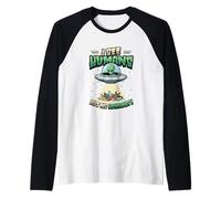 Aliens UFO Extraterrestrial Space Flying Saucer No Humanity Raglan Baseball Tee