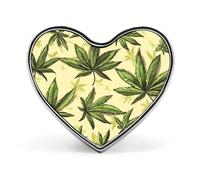 Aliens-Weed Leaf Brooch Pins Heart Badge Collar Lapel Pins Dress Backpack Accessories