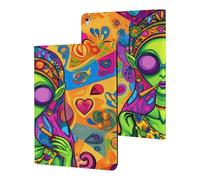Aliens Woman Smoking Funny Tablet Cases Multi-Viewing Angels Trifold Stand Case Compatible with iPad Series