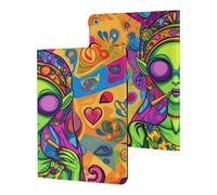 Aliens Woman Smoking Funny Tablet Cases Multi-Viewing Angels Trifold Stand Case Compatible with iPad Series