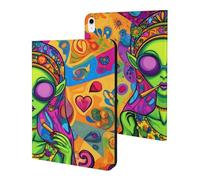 Aliens Woman Smoking Funny Tablet Cases Multi-Viewing Angels Trifold Stand Case Compatible with iPad Series