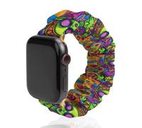 Aliens Woman Smoking Soft Elastic Scrunchie Watch Strap Compatible with IWatch Series 6 5 4 3 2 1 Printed Wristbands Bands