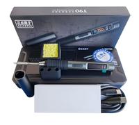 ALIENTEK T90 Smart Soldering Iron PD 140W Adjustable Temperature DC 28V 80-450℃ Welding Solder Station Kit C245 C210 T65 Tools(T90B and 3pcs Tip)