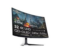 Alienware AW3225QF 32 Inch 4K UHD (3840x2160) 1700R Curved Gaming Monitor, 240Hz, QD OLED, 0.03ms, NVIDIA G-SYNC Compatible, HDR, Dolby Vision, USB-C, DisplayPort, 2x HDMI, 4x USB, 3 Year Warranty