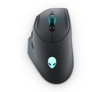 Alienware Wireless Gaming Mouse AW620M - Wireless/Wired, 1 x USB - 4 pin USB Type A, 26000 dpi, 3.52oz (99g) Weight, 7 Buttons, Non-Slip Grip, up to 140 Hours of Gaming - Dark Side of The Moon