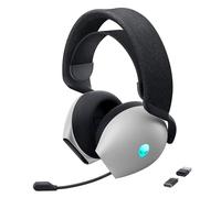 Alienware Tri-Mode Wireless Gaming Headset AW725H - Wired/Wireless, Bluetooth 5.3, Audio Output - 20 Hz, Mini-Phone (3.5mm), Battery Talk Time Up to 55 Hrs (Bluetooth), Lunar Light