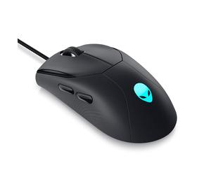 Alienware Wired Gaming Mouse - AW320M, black | USB Wired, Optical Sensor, 16.8M AlienFX Lighting, 1000Hz Polling, 400 IPS, Dark Side of the Moon
