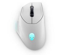Alienware Wireless Gaming Mouse AW620M - Wireless/Wired, 1 x USB - 4 pin USB Type A, 26000 dpi, 3.52oz (99g) Weight, 7 Buttons, Non-Slip Grip, up to 140 Hours of Gaming - Lunar Light