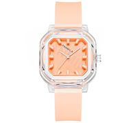 Alienwork Kids Children’s Watch Boys Girls Transparent Silicone Strap Orange Children's Kid Sport