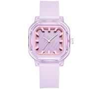 Alienwork Kids Children’s Watch Boys Girls Transparent Silicone Strap Violet Children's Kid Sport