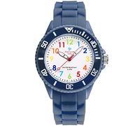 Alienwork Kids Children's Teacher Watch Boys Girls Navy Blue Silicone Strap Multi-Coloured Children's Kid Waterproof 5 ATM Learning Time