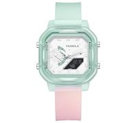 Alienwork Kids Digital Children’s Watch Girls Green Silicone Strap Multi-Coloured Calendar Date-Month White Chronograph Multi-Function Sport