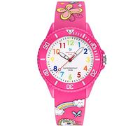 Alienwork Unicorn Girl Children's Teacher Watch Girls Rose Silicone Strap Multi-Coloured Children's Kid Waterproof 5 ATM Learning Time
