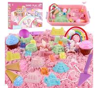 Aliex Magic Unicorn Sand Play Set, Indoor Beach Sand with Carrying Case, Creative Unicorn World Set - Includes 1000g of Magic Sand and Accessories, Gift for Girls and Boys Ages 3-8