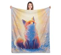 ALIFAFA Fox Throw Blanket - Soft Plush Fleece for Kids, Cute Red Fox Decor, 50"x40"