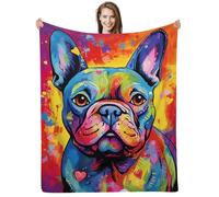 ALIFAFA French Bulldog Gifts - Colorful Splash Art Blankets, 60"x50" Frenchie Lovers Gift Ideas for Christmas