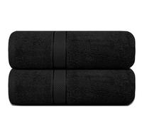 Alifant Royal Egyptian Black Bath Towels, 500 GSM 100% Cotton Yarn Ring Spun, Luxury Plush And Premium Towels, Hotel Quality, Highly Absorbent, Quick Dry And Skin Friendly, Set of 2, 70x140 cm