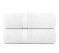 Alifant Royal Egyptian White Bath Towels, 500 GSM 100% Cotton Yarn Ring Spun, Luxury Plush And Premium Towels, Hotel Quality, Highly Absorbent, Quick Dry And Skin Friendly, Set of 2, 70x140 cm