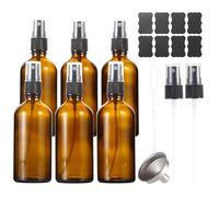 ALIFEIA 100ml Amber Glass Spray Bottles,Empty Fine Mist Refillable Travel Spray Bottle for Cleaning,Perfume,Aromatherapy,Cosmetic Sprays,Hair,Essential Oils with Fine Mist Dispenser（6 Pack）