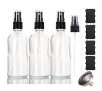 ALIFEIA 3.4 oz Glass Spray Bottles,Small Empty Fine Mist Refillable Travel Spray Bottle for Cleaning,Perfume,Aromatherapy,Cosmetic Sprays,Hair,Essential Oils with Fine Mist Dispenser（3 Pack）