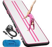 ALIFUN Inflatable Gymnastics Mat, Tumble Track, 2m 3m 4m 6m Length 10/20cm Thick Air Gymnastics Track For Kids Home Use Air Tumbling Mat for Training/Yoga/Water/dancing with Electric Air Pump