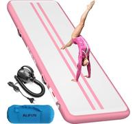 ALIFUN Inflatable Gymnastics Mat, Tumble Track, 2m 3m 4m 6m Length 10/20cm Thick Air Gymnastics Track For Kids Home Use Air Tumbling Mat for Training/Yoga/Water/dancing with Electric Air Pump