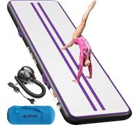 ALIFUN Inflatable Gymnastics Mat, Tumble Track, 2m 3m 4m 6m Length 10/20cm Thick Air Gymnastics Track For Kids Home Use Air Tumbling Mat for Training/Yoga/Water/dancing with Electric Air Pump