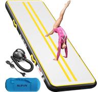 ALIFUN Inflatable Gymnastics Mat, Tumble Track, 2m 3m 4m 6m Length 10/20cm Thick Air Gymnastics Track For Kids Home Use Air Tumbling Mat for Training/Yoga/Water/dancing with Electric Air Pump